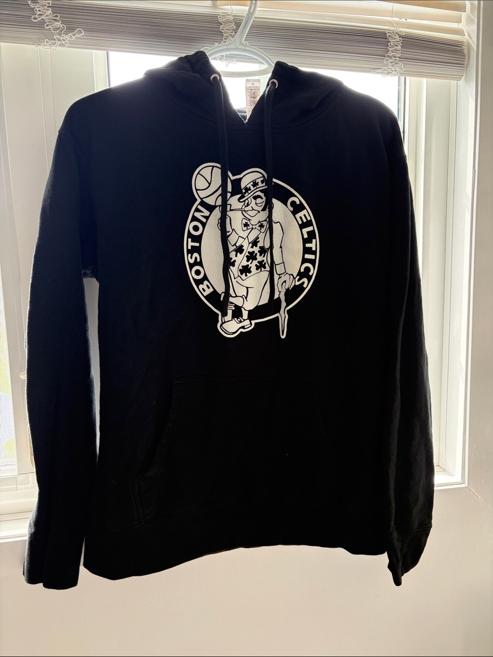 Boston Celtics Black Pullover Hoodie with White Logo
